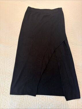Classic Black Wrap Midi Skirt - Women